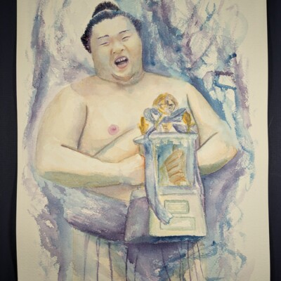 Mitakeumi Hisashi wins the Outstanding Performance award in January 2019