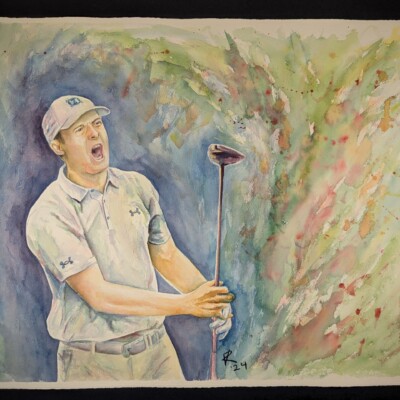 Professional golfer Jordan Spieth respectfully disagrees with the path his ball has taken